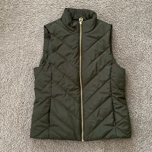 Michael Kors Olive Green Puffer Vest